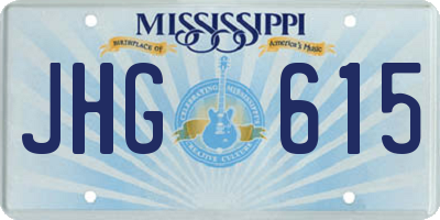 MS license plate JHG615