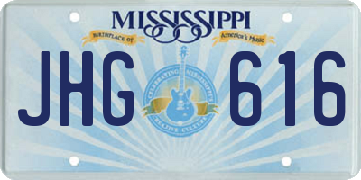 MS license plate JHG616