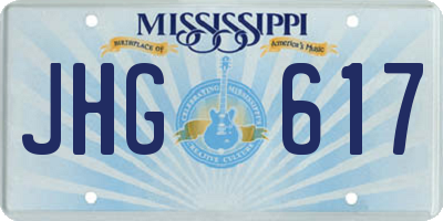 MS license plate JHG617
