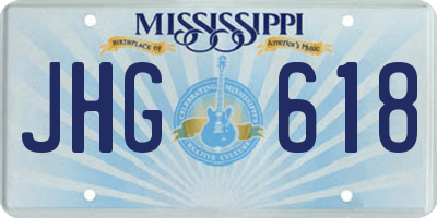MS license plate JHG618