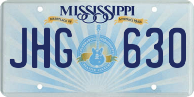 MS license plate JHG630