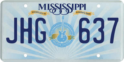 MS license plate JHG637