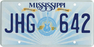 MS license plate JHG642