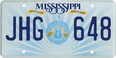 MS license plate JHG648
