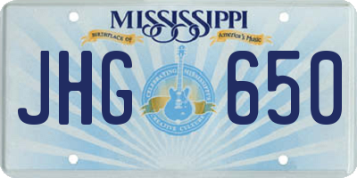 MS license plate JHG650