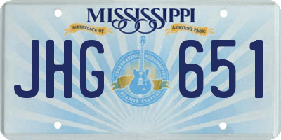 MS license plate JHG651