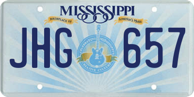 MS license plate JHG657
