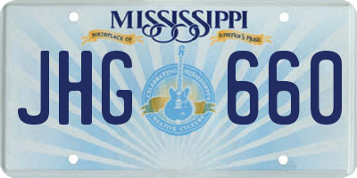 MS license plate JHG660