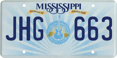 MS license plate JHG663