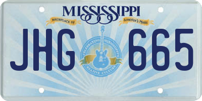 MS license plate JHG665