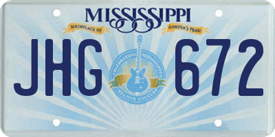 MS license plate JHG672