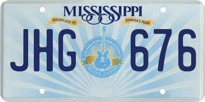 MS license plate JHG676