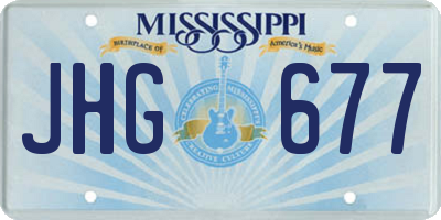 MS license plate JHG677