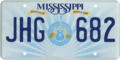 MS license plate JHG682