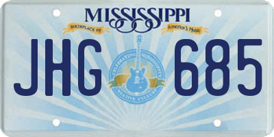 MS license plate JHG685