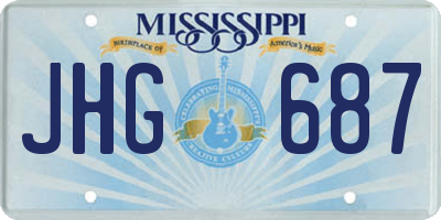MS license plate JHG687