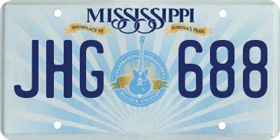 MS license plate JHG688