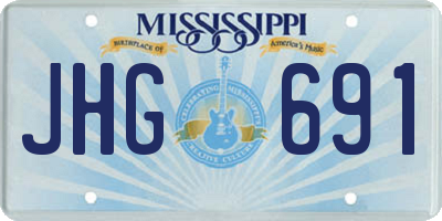MS license plate JHG691