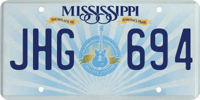 MS license plate JHG694