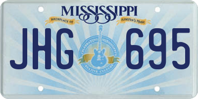 MS license plate JHG695