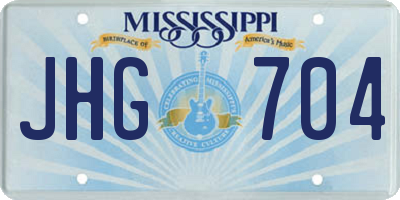 MS license plate JHG704