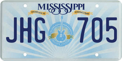 MS license plate JHG705