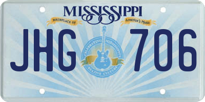 MS license plate JHG706
