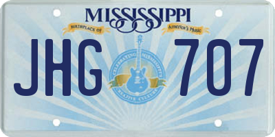 MS license plate JHG707