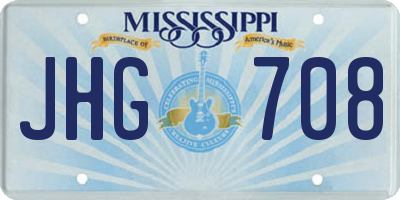 MS license plate JHG708