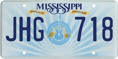 MS license plate JHG718