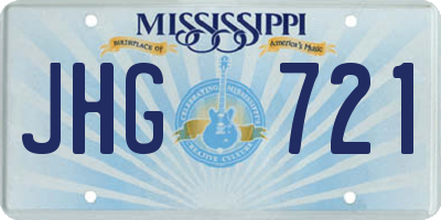 MS license plate JHG721