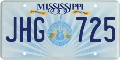 MS license plate JHG725