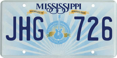 MS license plate JHG726