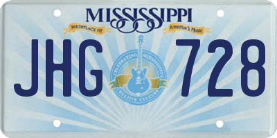 MS license plate JHG728