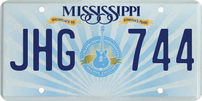 MS license plate JHG744