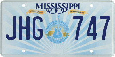 MS license plate JHG747