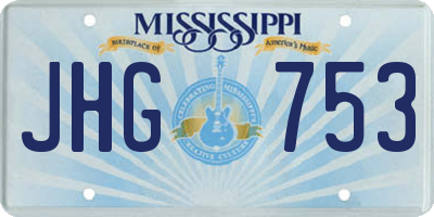 MS license plate JHG753