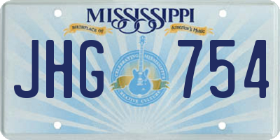 MS license plate JHG754
