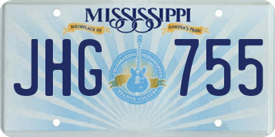 MS license plate JHG755