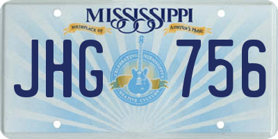 MS license plate JHG756