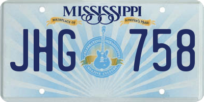 MS license plate JHG758