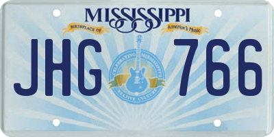 MS license plate JHG766