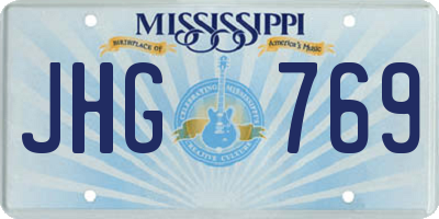 MS license plate JHG769