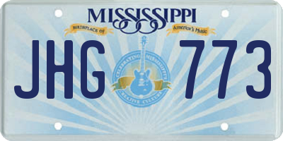 MS license plate JHG773