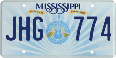 MS license plate JHG774