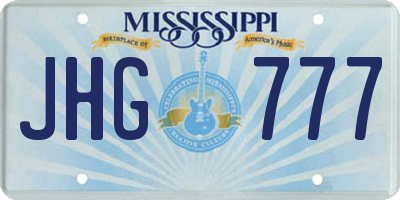 MS license plate JHG777