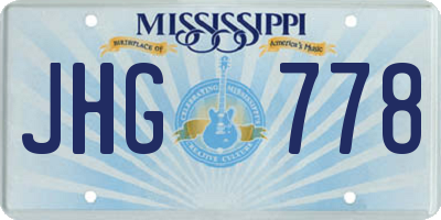 MS license plate JHG778