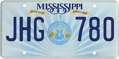 MS license plate JHG780