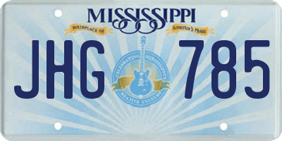 MS license plate JHG785