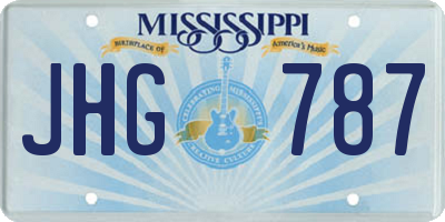 MS license plate JHG787